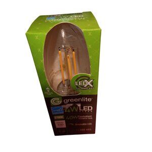 Greenlite 4W LED Clear Chandelier Bulb 40W Equivalent 2700K Dimmable lot of 5